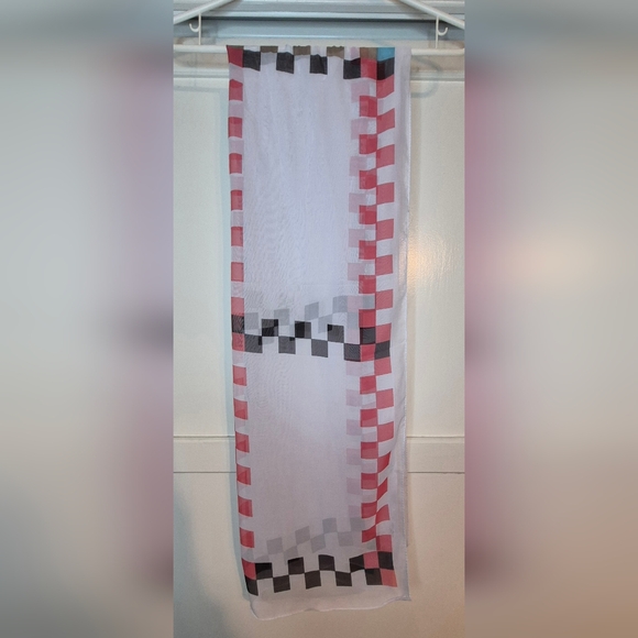 Colorful Checker Pattern Scarf - Picture 3 of 3